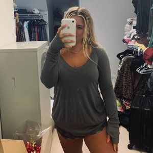 LAmade Grey V neck long sleeve